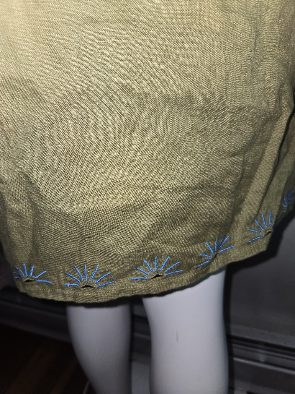 Green Embroidered Linen Dress - Brand - Picture 8 of 10